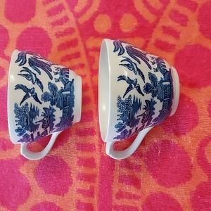 Vintage Blue & White Cups Churchill, England